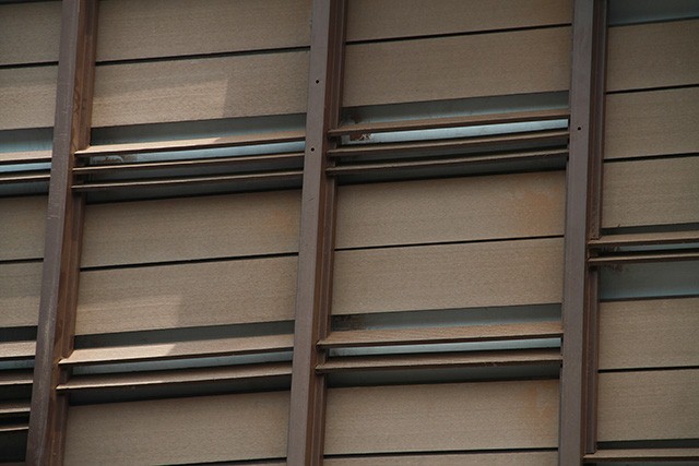 WPC Building Materials, Door and Window Frames on a Facade in Indonesia