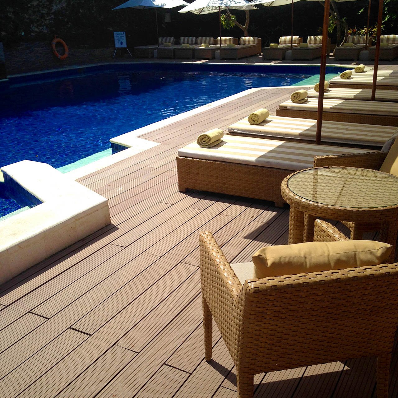 WPC Pool Deck for Resort in Bali, installed by Destination Green