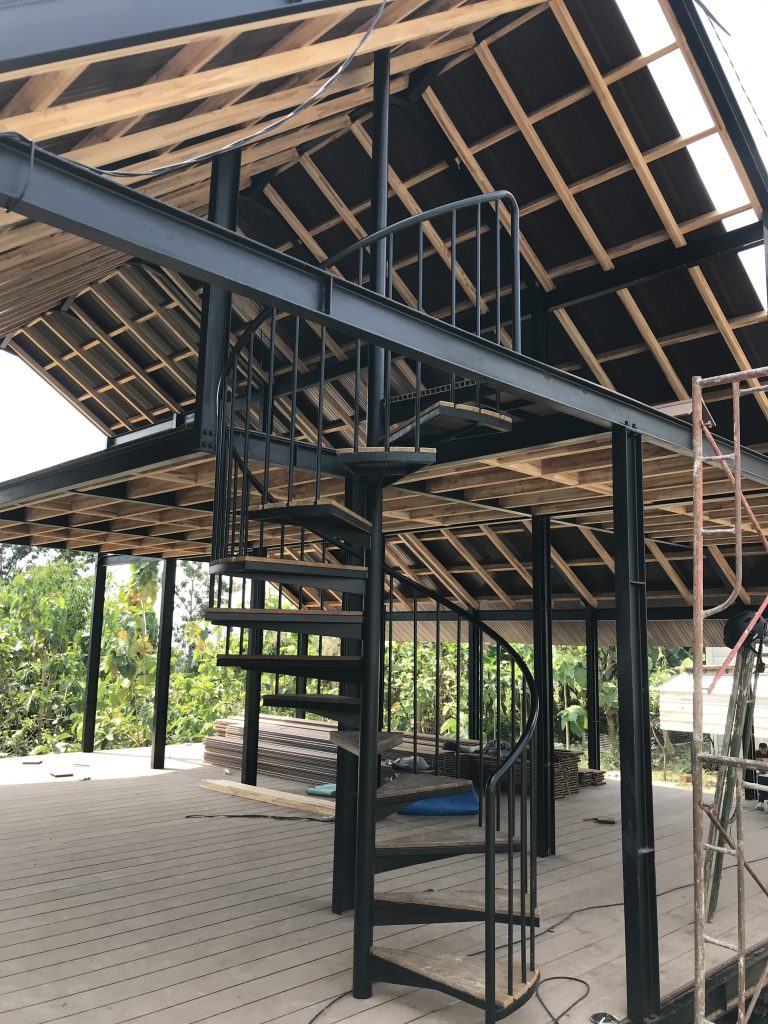 glulam and steel