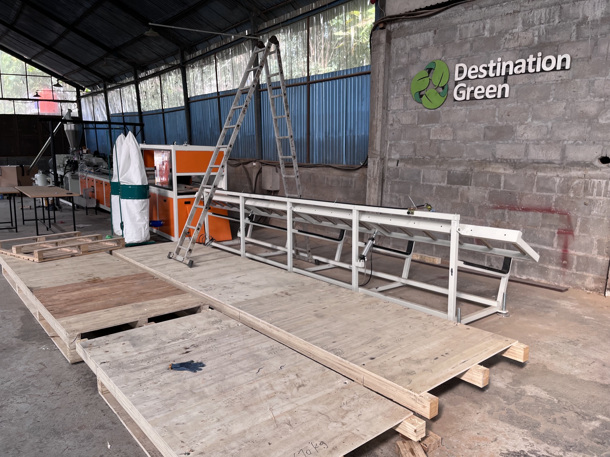 Factory floor at the Destination Green WPC production facility